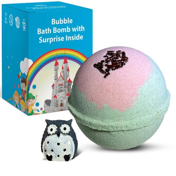 Owl Toy Bath Bomb for Kids with Surprise Inside - Picture 1 of 7
